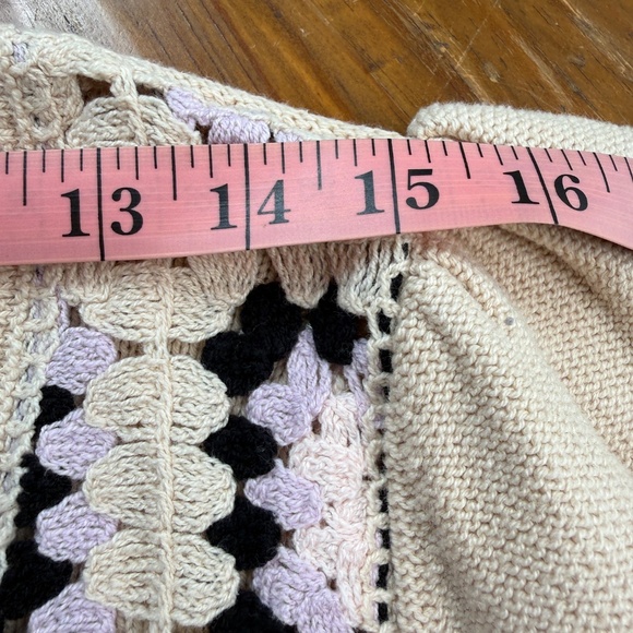 Granny Square Crochet Cardigan Womens M Retro Indie Boho Grandmacore Romantic - Picture 9 of 12